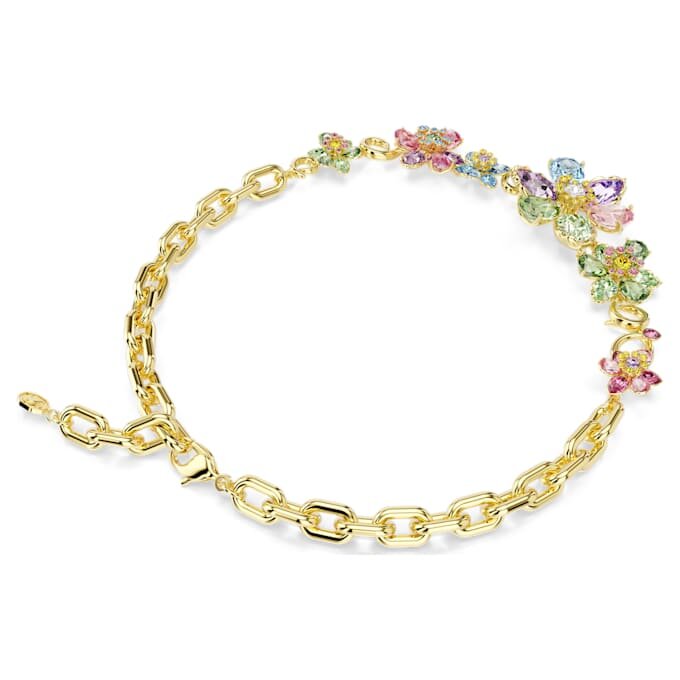 Colier Idyllia cu tăieturi mixte, flori, multicolor, placat cu aur Colier Idyllia cu tăieturi mixte, flori, multicolor, placat cu aur