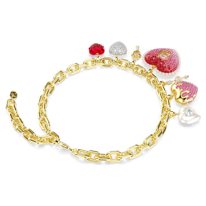 Colier Idyllia cu tăieturi mixte, inimă, cheie, multicolor, placat cu aur Colier Idyllia cu tăieturi mixte, inimă, cheie, multicolor, placat cu aur