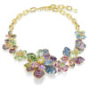 Colier Idyllia cu tăieturi mixte, pavé, flori, multicolor, placat cu aur Colier Idyllia cu tăieturi mixte, pavé, flori, multicolor, placat cu aur
