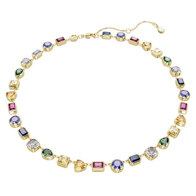 Colier Imber cu tăieturi mixte, multicolor, placat cu ton auriu Colier Imber cu tăieturi mixte, multicolor, placat cu ton auriu