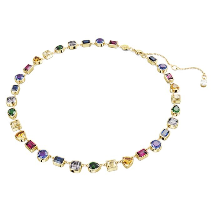 Colier Imber cu tăieturi mixte, multicolor, placat cu ton auriu Colier Imber cu tăieturi mixte, multicolor, placat cu ton auriu