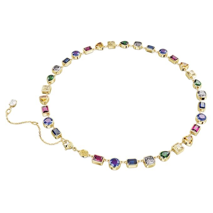 Colier Imber cu tăieturi mixte, multicolor, placat cu ton auriu Colier Imber cu tăieturi mixte, multicolor, placat cu ton auriu