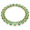 Colier Millenia cu cristale supradimensionate, tăietură octogonală, verde, placat cu aur Colier Millenia cu cristale supradimensionate, tăietură octogonală, verde, placat cu aur