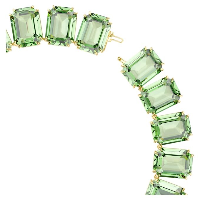 Colier Millenia cu cristale supradimensionate, tăietură octogonală, verde, placat cu aur Colier Millenia cu cristale supradimensionate, tăietură octogonală, verde, placat cu aur