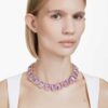 Colier Millenia cu cristale supradimensionate, tăietură octogonală, violet, placat cu aur Colier Millenia cu cristale supradimensionate, tăietură octogonală, violet, placat cu aur