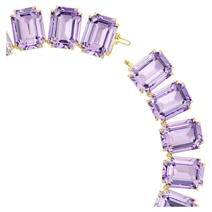 Colier Millenia cu cristale supradimensionate, tăietură octogonală, violet, placat cu aur Colier Millenia cu cristale supradimensionate, tăietură octogonală, violet, placat cu aur