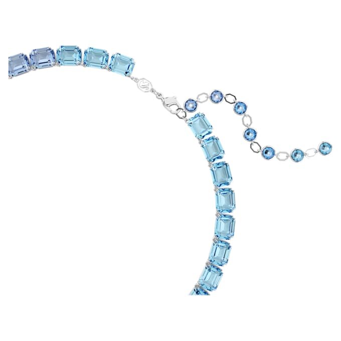 Colier Millenia cu tăietură octogonală, gradient de culoare, albastru, placat cu rodiu Colier Millenia cu tăietură octogonală, gradient de culoare, albastru, placat cu rodiu