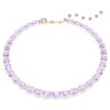 Colier Millenia cu tăietură octogonală, violet, placat cu aur Colier Millenia cu tăietură octogonală, violet, placat cu aur