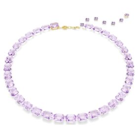 Colier Millenia cu tăietură octogonală, violet, placat cu aur Colier Millenia cu tăietură octogonală, violet, placat cu aur