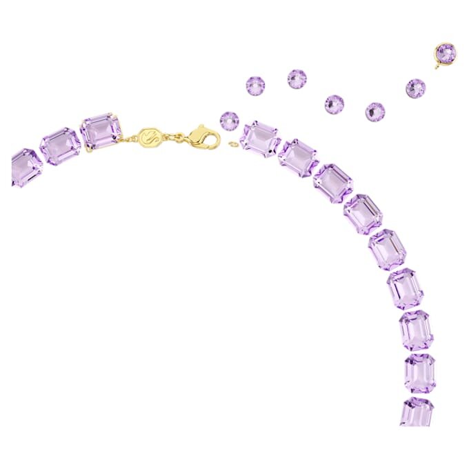 Colier Millenia cu tăietură octogonală, violet, placat cu aur Colier Millenia cu tăietură octogonală, violet, placat cu aur