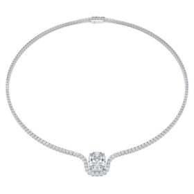 Colier Octagon cu diamante create în laborator, 12,86 Ct Tw, formă octogonală, aur alb de 18K Colier Octagon cu diamante create în laborator, 12,86 Ct Tw, formă octogonală, aur alb de 18K