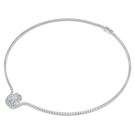 Colier Octagon cu diamante create în laborator, 12,86 Ct Tw, formă octogonală, aur alb de 18K Colier Octagon cu diamante create în laborator, 12,86 Ct Tw, formă octogonală, aur alb de 18K