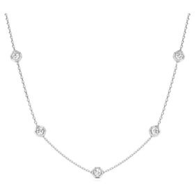 Colier octogonal cu diamante create în laborator, 0,7 carate în total, formă rotundă, argint sterling Colier octogonal cu diamante create în laborator, 0,7 carate în total, formă rotundă, argint sterling