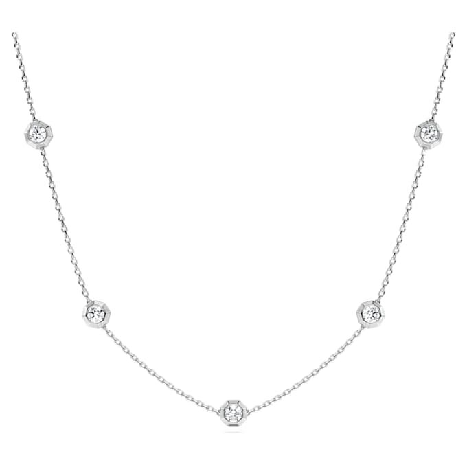 Colier octogonal cu diamante create în laborator, 0,7 carate în total, formă rotundă, argint sterling Colier octogonal cu diamante create în laborator, 0,7 carate în total, formă rotundă, argint sterling