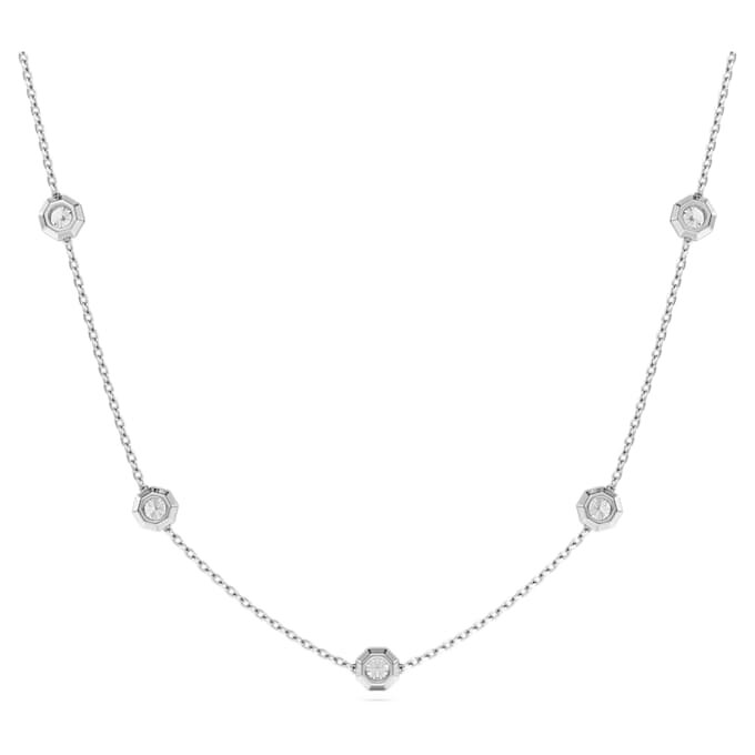 Colier octogonal cu diamante create în laborator, 0,7 carate în total, formă rotundă, argint sterling Colier octogonal cu diamante create în laborator, 0,7 carate în total, formă rotundă, argint sterling
