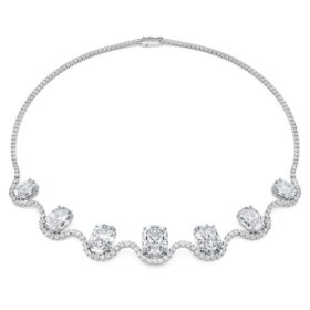 Colier octogonal cu diamante create în laborator, 37,70 Ct Tw, formă octogonală, aur alb de 18K Colier octogonal cu diamante create în laborator, 37,70 Ct Tw, formă octogonală, aur alb de 18K