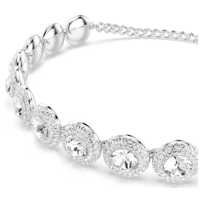 Colier scurt „Una Angelic” alb, placat cu rodiu Colier scurt „Una Angelic” alb, placat cu rodiu