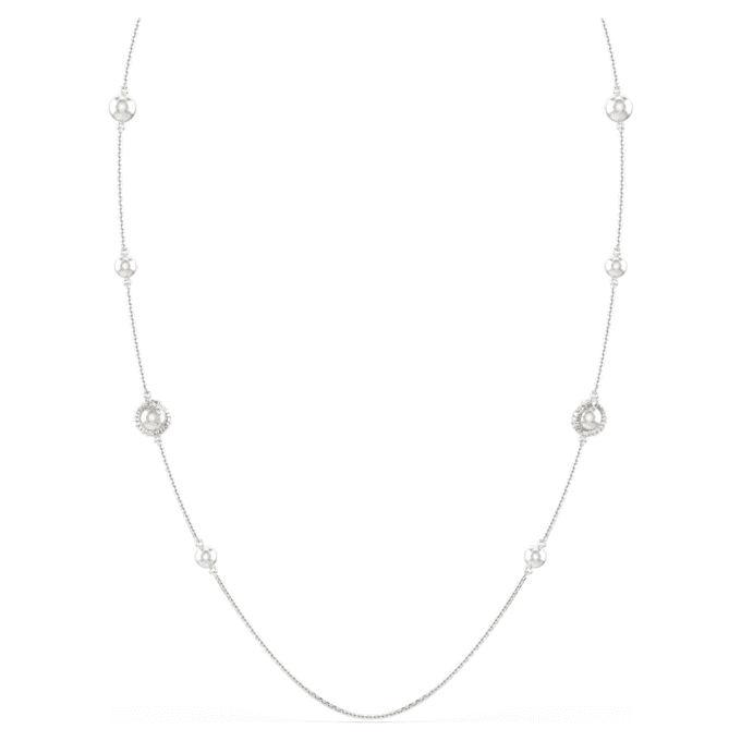 Colier „Snake Strandage” cu perle de cristal, tăieturi mixte, Anul Șarpelui, alb, placat cu rodiu Colier „Snake Strandage” cu perle de cristal, tăieturi mixte, Anul Șarpelui, alb, placat cu rodiu