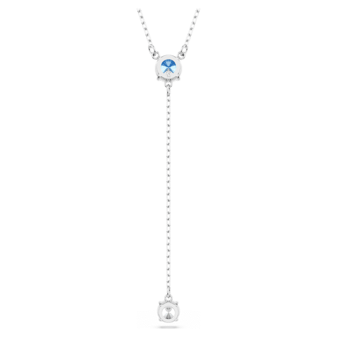 Colier Stilla Attract Y cu tăietură rotundă, albastru, placat cu rodiu Colier Stilla Attract Y cu tăietură rotundă, albastru, placat cu rodiu