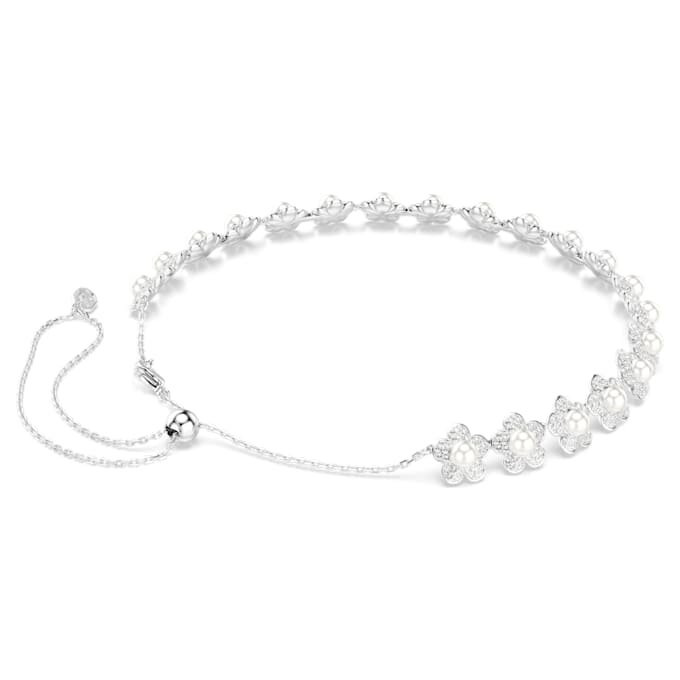 Colier strâns pe gât Ariana Grande X Swarovski cu perle de cristal, tăietură rotundă, alb, placat cu rodiu Colier strâns pe gât Ariana Grande X Swarovski cu perle de cristal, tăietură rotundă, alb, placat cu rodiu