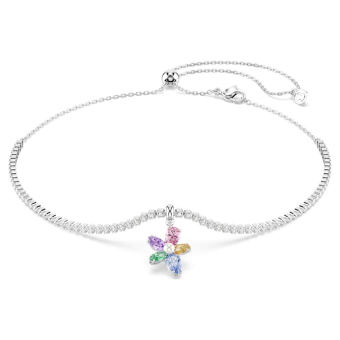 Colier strâns pe gât Ariana Grande X Swarovski cu tăieturi mixte, flori, multicolor, placat cu rodiu Colier strâns pe gât Ariana Grande X Swarovski cu tăieturi mixte, flori, multicolor, placat cu rodiu