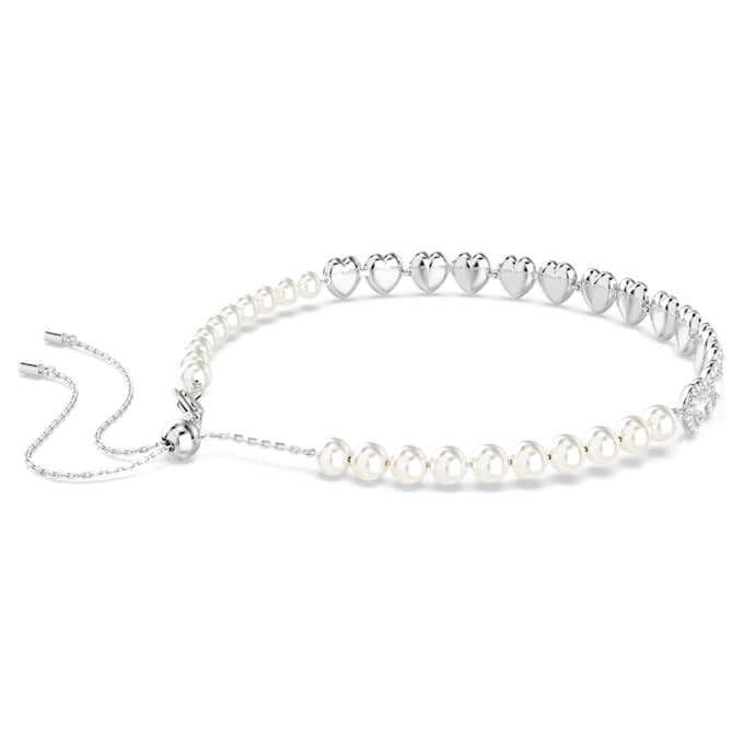 Colier strâns pe gât Ariana Grande X Swarovski cu tăieturi mixte, perle de cristal, inimă, alb, placat cu rodiu Colier strâns pe gât Ariana Grande X Swarovski cu tăieturi mixte, perle de cristal, inimă, alb, placat cu rodiu