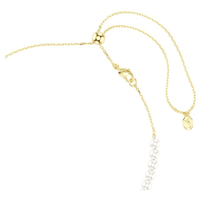 Colier strâns pe gât Idyllia cu perle de cristal, tăieturi mixte, albină, alb, placat cu aur Colier strâns pe gât Idyllia cu perle de cristal, tăieturi mixte, albină, alb, placat cu aur