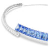 Colier tip choker Matrix cu tăieturi mixte, albastru, placat cu rodiu Colier tip choker Matrix cu tăieturi mixte, albastru, placat cu rodiu