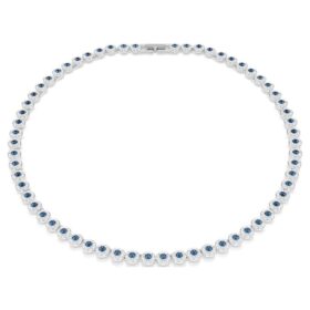 Colier Una Angelic cu cristale rotunde, albastru, placat cu rodiu Colier Una Angelic cu cristale rotunde, albastru, placat cu rodiu