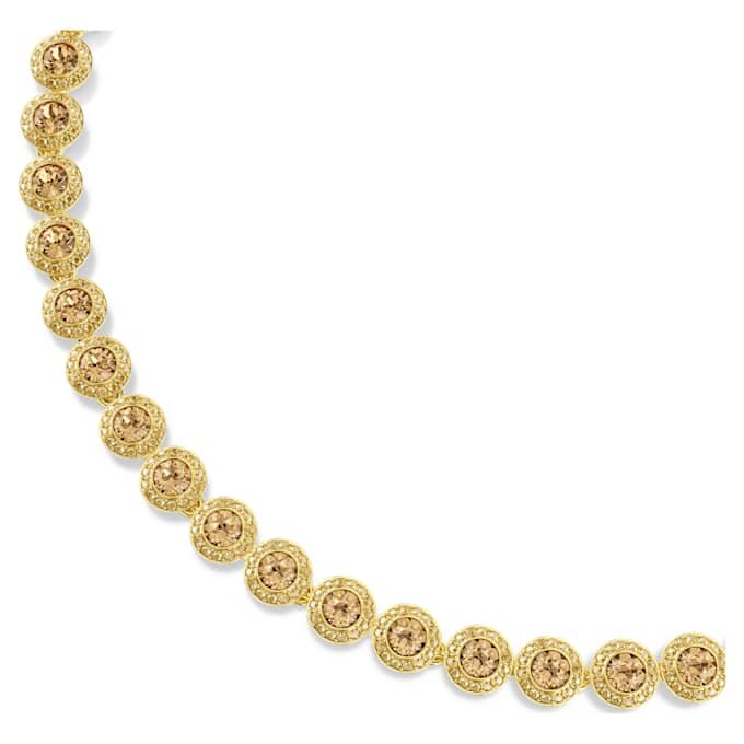 Colier Una Angelic cu tăietură rotundă, caramel, placat cu aur Colier Una Angelic cu tăietură rotundă, caramel, placat cu aur