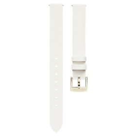 Curea de ceas cu lățimea de 12 mm (0,47″), din piele, albă, cu finisaj auriu-șampanie Curea de ceas cu lățimea de 12 mm (0,47″), din piele, albă, cu finisaj auriu-șampanie