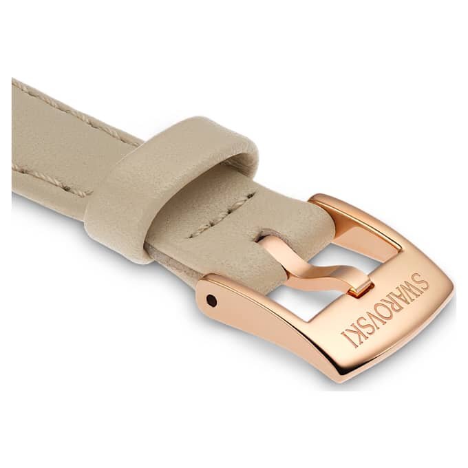 Curea de ceas cu lățimea de 12 mm (0,47″), din piele, bej, finisaj aur roz Curea de ceas cu lățimea de 12 mm (0,47″), din piele, bej, finisaj aur roz