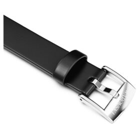 Curea de ceas cu lățimea de 12 mm (0,47″), din piele, neagră, oțel inoxidabil Curea de ceas cu lățimea de 12 mm (0,47″), din piele, neagră, oțel inoxidabil