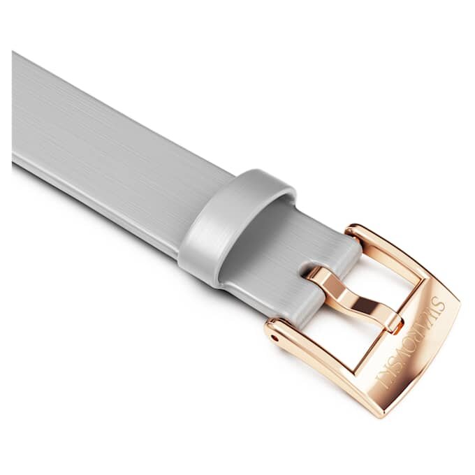 Curea de ceas cu lățimea de 12 mm (0,47″), din piele, nuanță argintie, finisaj în nuanța aurului roz Curea de ceas cu lățimea de 12 mm (0,47″), din piele, nuanță argintie, finisaj în nuanța aurului roz