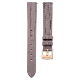 Curea de ceas cu lățimea de 13 mm (0,51″), din piele, gri, finisaj aur roz Curea de ceas cu lățimea de 13 mm (0,51″), din piele, gri, finisaj aur roz
