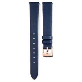 Curea de ceas cu lățimea de 14 mm (0,55″), din piele, albastră, cu finisaj auriu roz Curea de ceas cu lățimea de 14 mm (0,55″), din piele, albastră, cu finisaj auriu roz