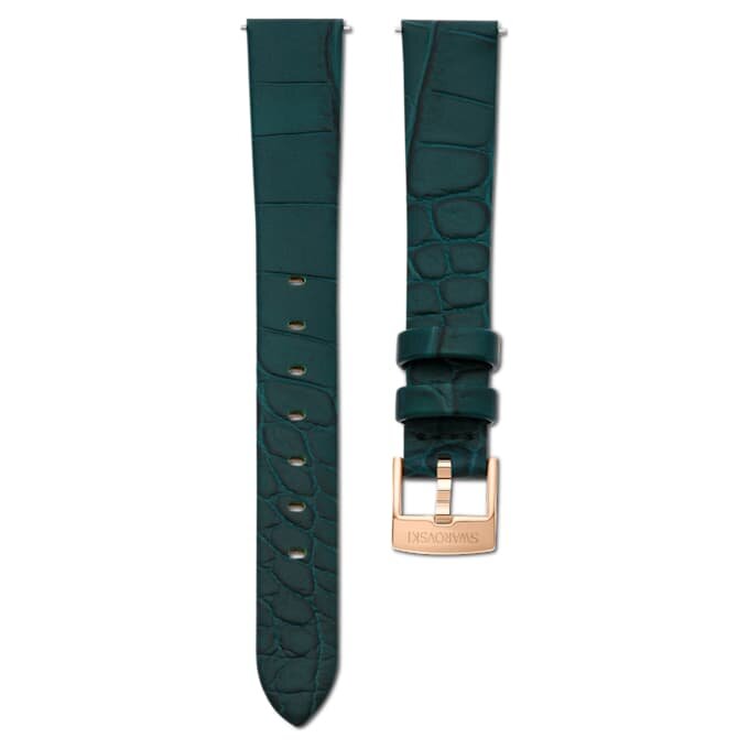 Curea de ceas cu lățimea de 14 mm (0,55″), din piele, verde, finisaj auriu roz Curea de ceas cu lățimea de 14 mm (0,55″), din piele, verde, finisaj auriu roz