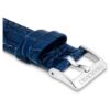 Curea de ceas cu lățimea de 16 mm (0,63″), din piele cu cusături, albastră, oțel inoxidabil Curea de ceas cu lățimea de 16 mm (0,63″), din piele cu cusături, albastră, oțel inoxidabil