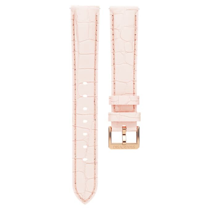 Curea de ceas cu lățimea de 16 mm (0,63″), din piele cu cusături, roz, finisaj auriu roz Curea de ceas cu lățimea de 16 mm (0,63″), din piele cu cusături, roz, finisaj auriu roz