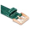Curea de ceas cu lățimea de 16 mm (0,63″), din piele cu cusături, verde Curea de ceas cu lățimea de 16 mm (0,63″), din piele cu cusături, verde