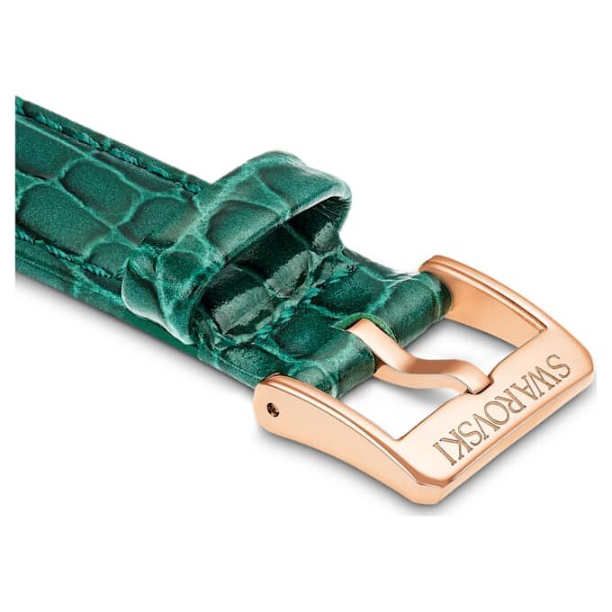 Curea de ceas cu lățimea de 16 mm (0,63″), din piele cu cusături, verde Curea de ceas cu lățimea de 16 mm (0,63″), din piele cu cusături, verde