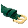 Curea de ceas cu lățimea de 16 mm (0,63″), din piele cu cusături, verde, finisaj auriu Curea de ceas cu lățimea de 16 mm (0,63″), din piele cu cusături, verde, finisaj auriu