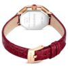 Dextera Octagon, fabricat în Elveția, curea din piele, roșu, finisaj în nuanțe de aur roz Dextera Octagon, fabricat în Elveția, curea din piele, roșu, finisaj în nuanțe de aur roz