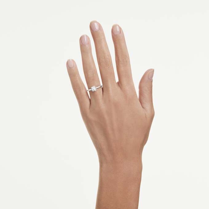 Diamante de laborator Eternity, 1 carat în total, formă rotundă, aur alb de 14K Diamante de laborator Eternity, 1 carat în total, formă rotundă, aur alb de 14K
