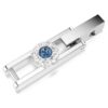 Extensie Una Angelic cu tăietură rotundă, albastră, placată cu rodiu Extensie Una Angelic cu tăietură rotundă, albastră, placată cu rodiu