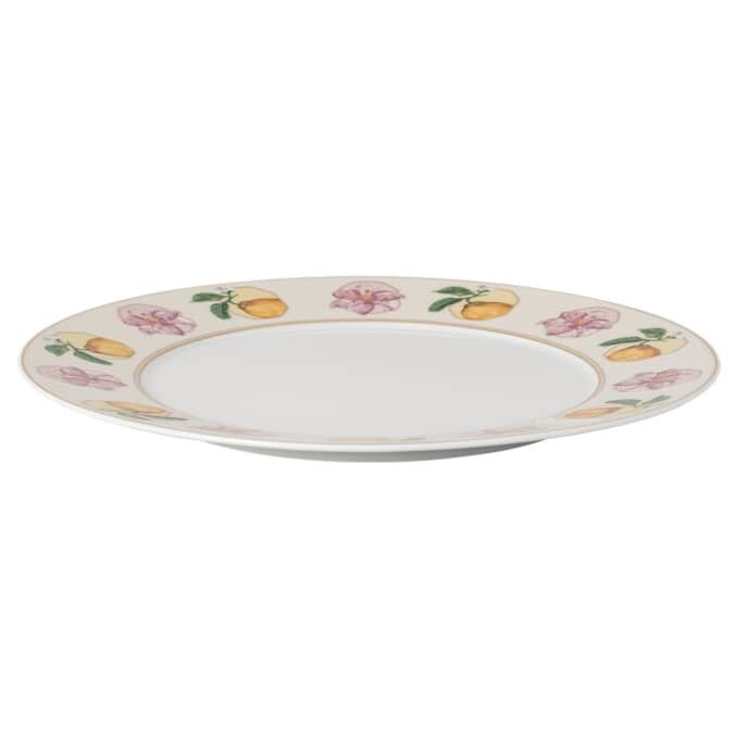 Farfurie de masă Idyllia din porțelan, cu motiv imprimat în cristal, crin și citron, multicoloră Farfurie de masă Idyllia din porțelan, cu motiv imprimat în cristal, crin și citron, multicoloră