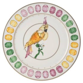Farfurie de serviciu Idyllia din porțelan, cu motiv imprimat „Crystal”, cacadu, multicolor