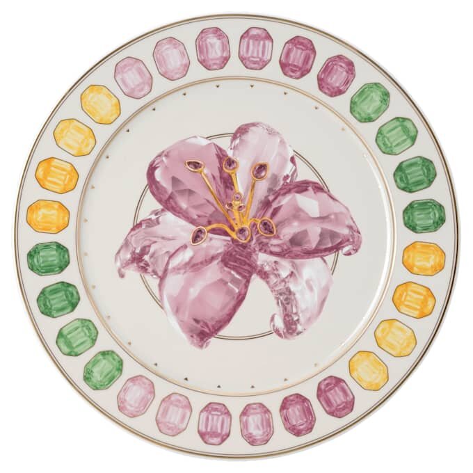 Farfurie de serviciu Idyllia din porțelan, cu motiv imprimat „Crystal”, crin, multicolor Farfurie de serviciu Idyllia din porțelan, cu motiv imprimat „Crystal”, crin, multicolor