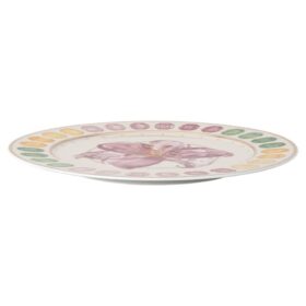 Farfurie de serviciu Idyllia din porțelan, cu motiv imprimat „Crystal”, crin, multicolor
