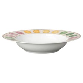 Farfurie de supă Idyllia din porțelan, cu motiv imprimat „Crystal”, pietre prețioase, multicolor